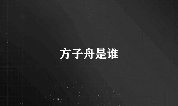 方子舟是谁