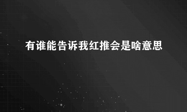 有谁能告诉我红推会是啥意思