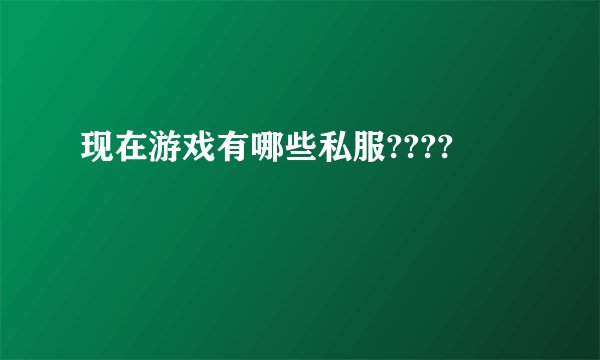 现在游戏有哪些私服????
