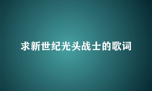 求新世纪光头战士的歌词
