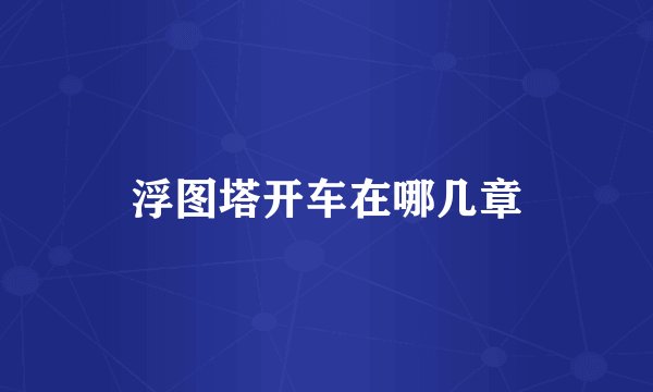 浮图塔开车在哪几章