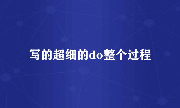 写的超细的do整个过程