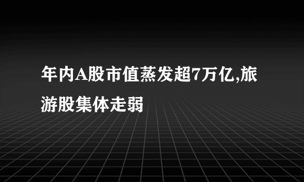年内A股市值蒸发超7万亿,旅游股集体走弱