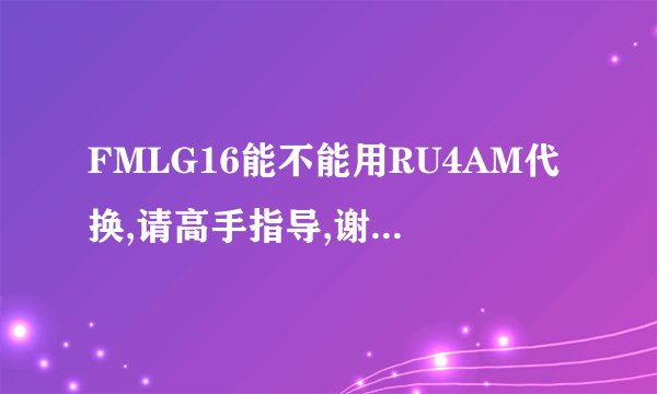 FMLG16能不能用RU4AM代换,请高手指导,谢谢,急!!!