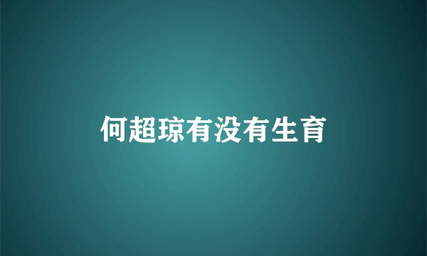 何超琼有没有生育