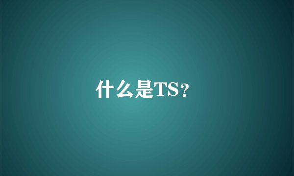 什么是TS？