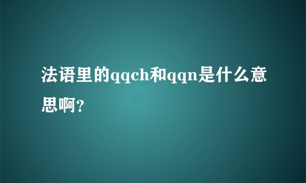 法语里的qqch和qqn是什么意思啊？
