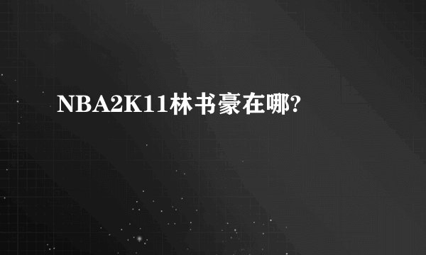 NBA2K11林书豪在哪?