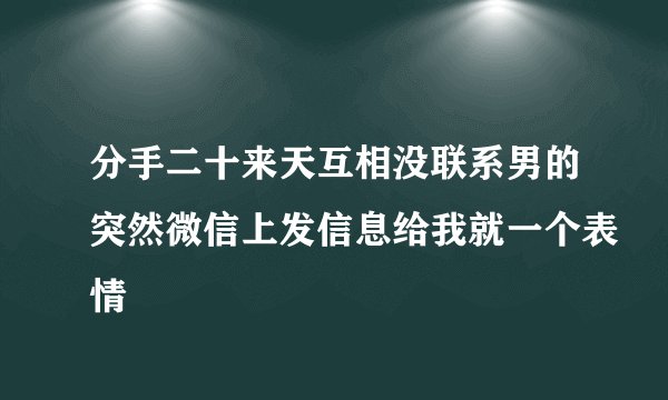 分手二十来天互相没联系男的突然微信上发信息给我就一个表情