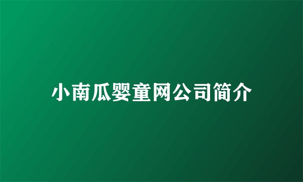 小南瓜婴童网公司简介
