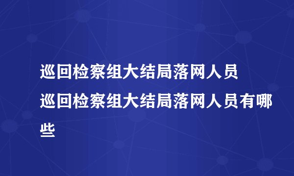 巡回检察组大结局落网人员 巡回检察组大结局落网人员有哪些