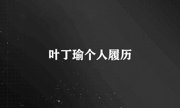 叶丁瑜个人履历