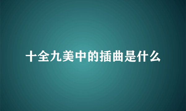 十全九美中的插曲是什么