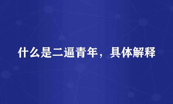 什么是二逼青年，具体解释
