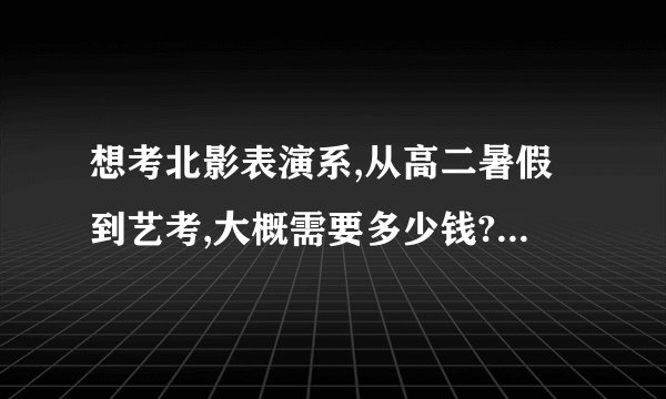 想考北影表演系,从高二暑假到艺考,大概需要多少钱? - 知乎