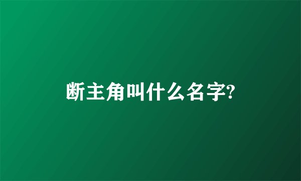 断主角叫什么名字?