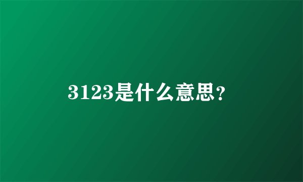 3123是什么意思？