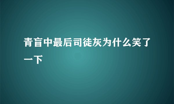 青盲中最后司徒灰为什么笑了一下