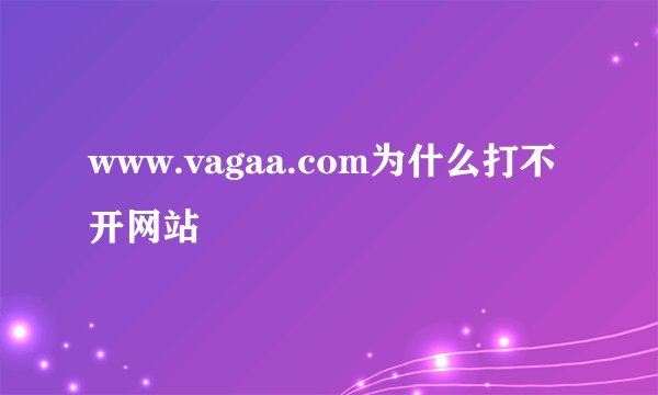 www.vagaa.com为什么打不开网站