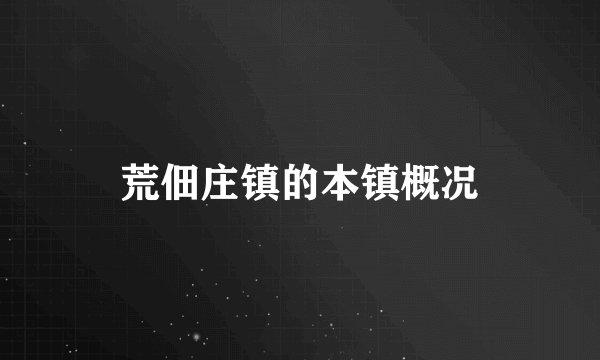 荒佃庄镇的本镇概况