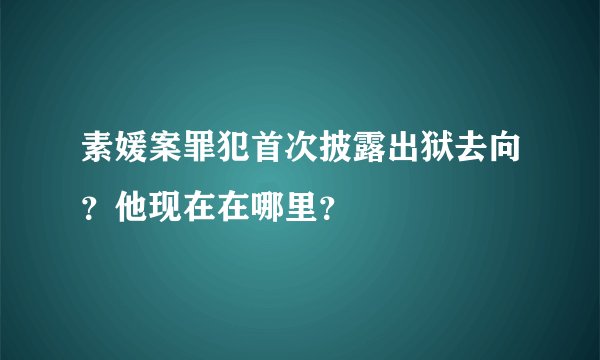 素媛案罪犯首次披露出狱去向？他现在在哪里？
