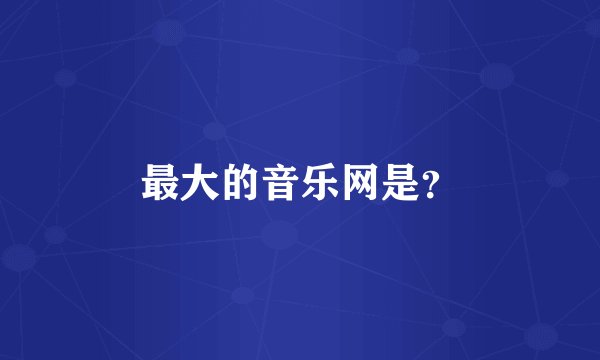 最大的音乐网是？