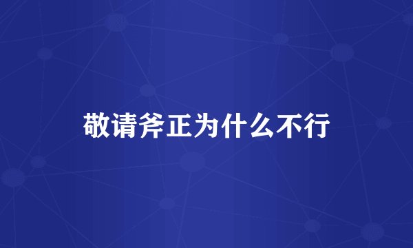 敬请斧正为什么不行