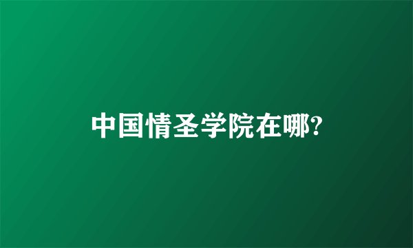 中国情圣学院在哪?