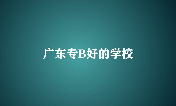 广东专B好的学校