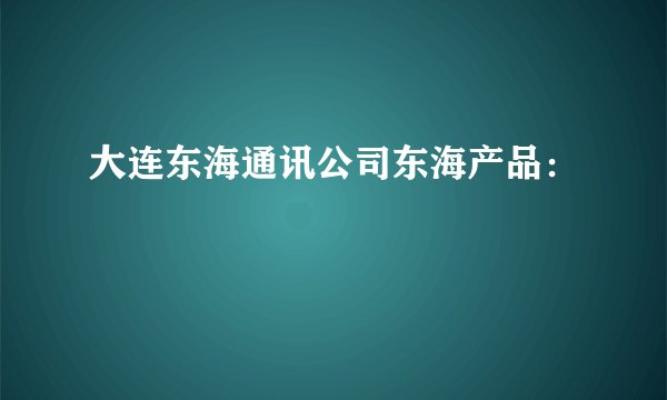 大连东海通讯公司东海产品：