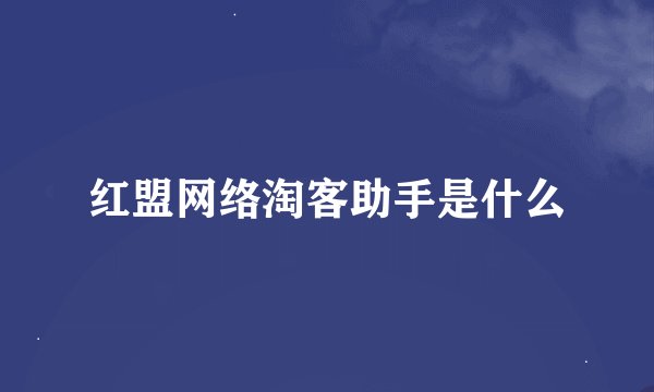 红盟网络淘客助手是什么