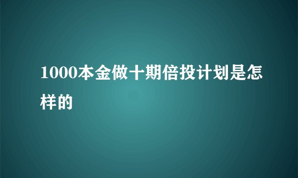 1000本金做十期倍投计划是怎样的