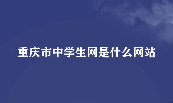 重庆市中学生网是什么网站