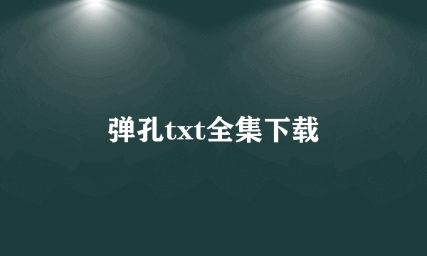弹孔txt全集下载