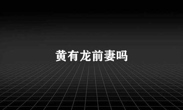 黄有龙前妻吗