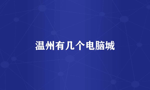 温州有几个电脑城