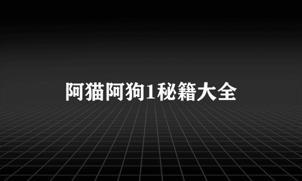 阿猫阿狗1秘籍大全