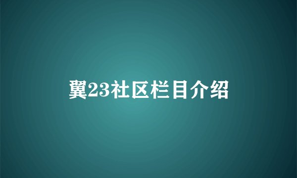 翼23社区栏目介绍