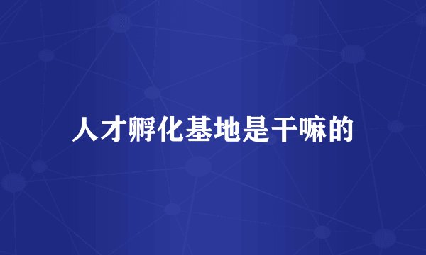 人才孵化基地是干嘛的