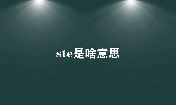 ste是啥意思