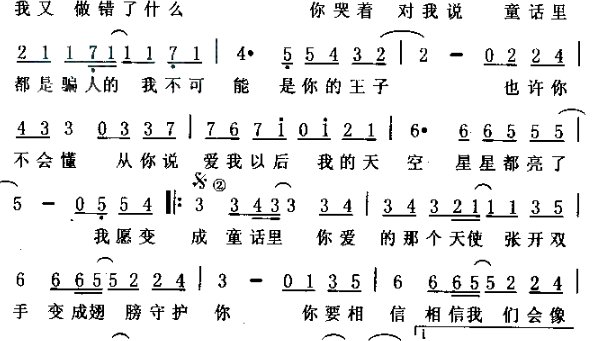 童话的数字简谱开始是14341 14341 1434 求大神给补充完整？