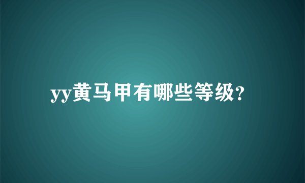 yy黄马甲有哪些等级？