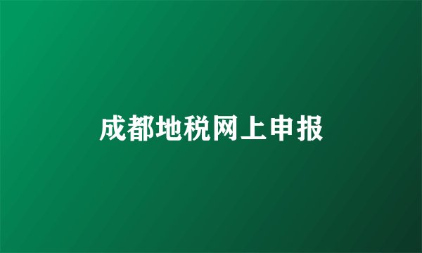 成都地税网上申报