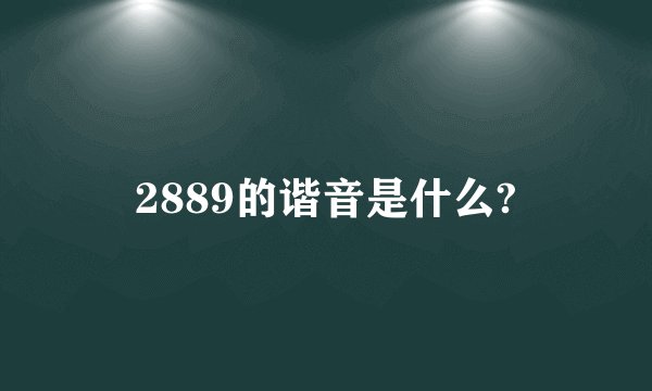 2889的谐音是什么?
