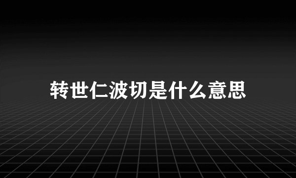 转世仁波切是什么意思