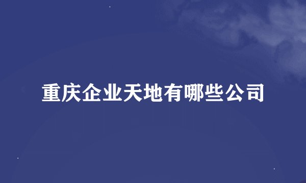 重庆企业天地有哪些公司