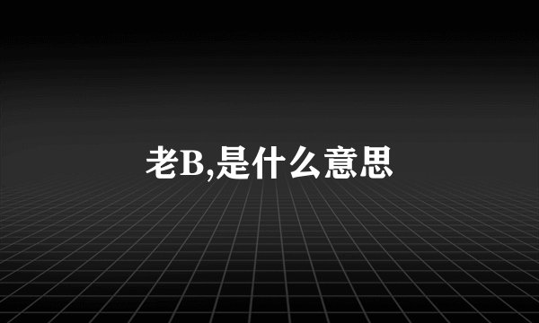 老B,是什么意思