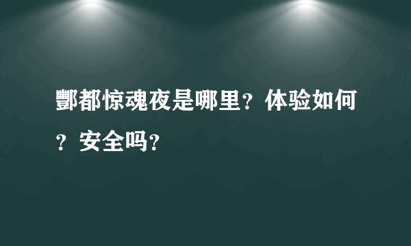 酆都惊魂夜是哪里？体验如何？安全吗？