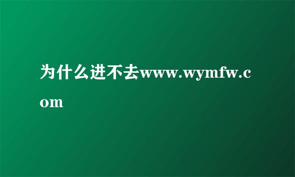 为什么进不去www.wymfw.com