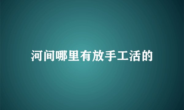 河间哪里有放手工活的